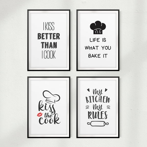 Designs ByLita Kitchen Cook 5” x 7” Art Print Set of 4