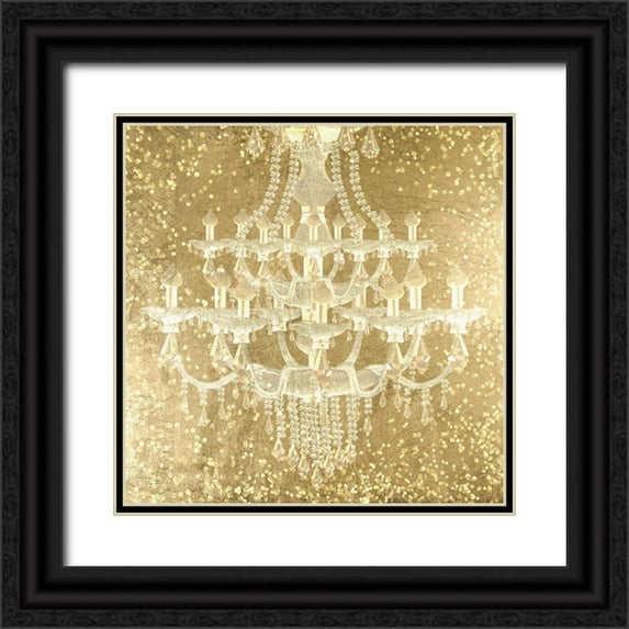 Designs, CAD 12x12 Black Ornate Wood Framed with Double Matting Museum Art Print Titled - Golden Runway