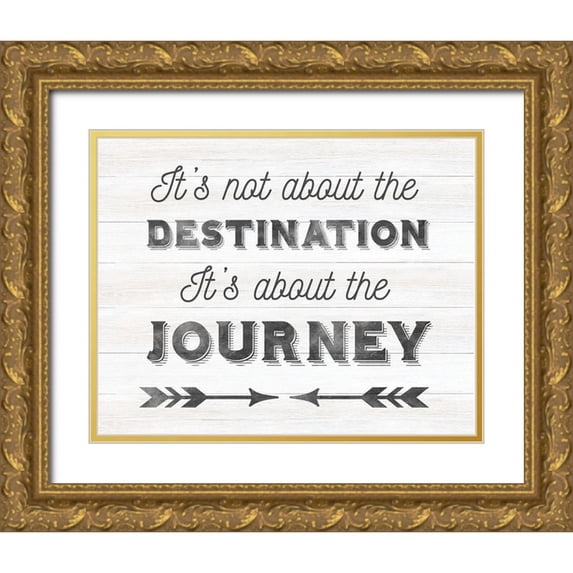 Designs, CAD 18x15 Gold Ornate Wood Framed with Double Matting Museum Art Print Titled - Destination