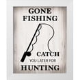 thumbnail image 1 of Designs, CAD 20x24 White Modern Wood Framed Museum Art Print Titled - Gone Fishing, 1 of 4