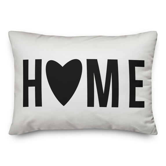 Creative Products Home Heart Black 14x20 Spun Poly Pillow