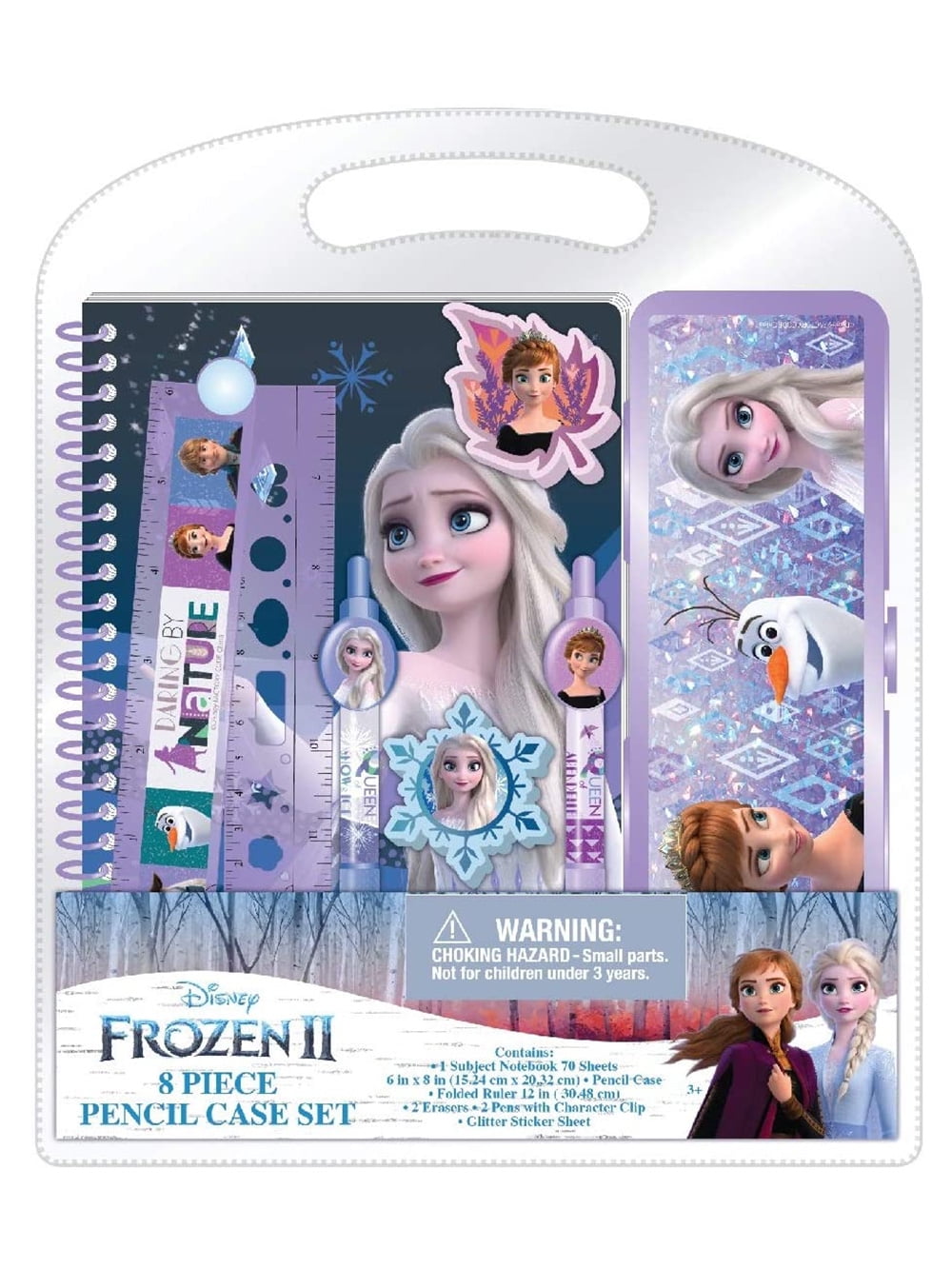 Designs Disney Frozen 2 Kids School Supplies & Pencil Case Set, 8 Pc