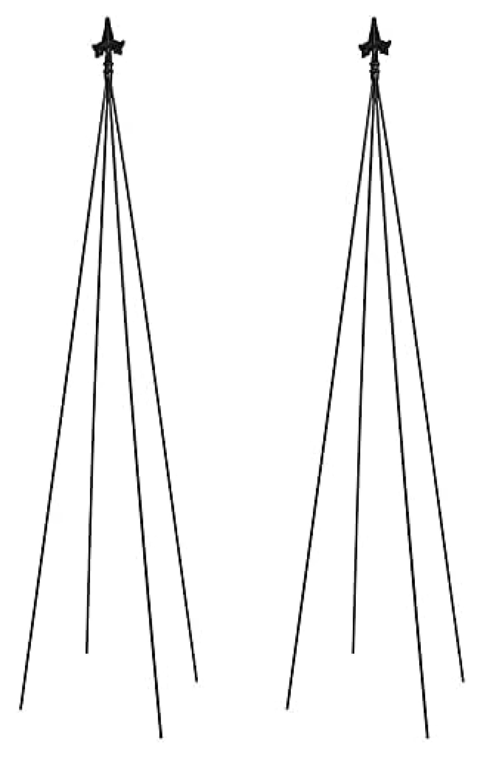 Black Wrought Iron Fleur-de-Lis Garden Trellis Set