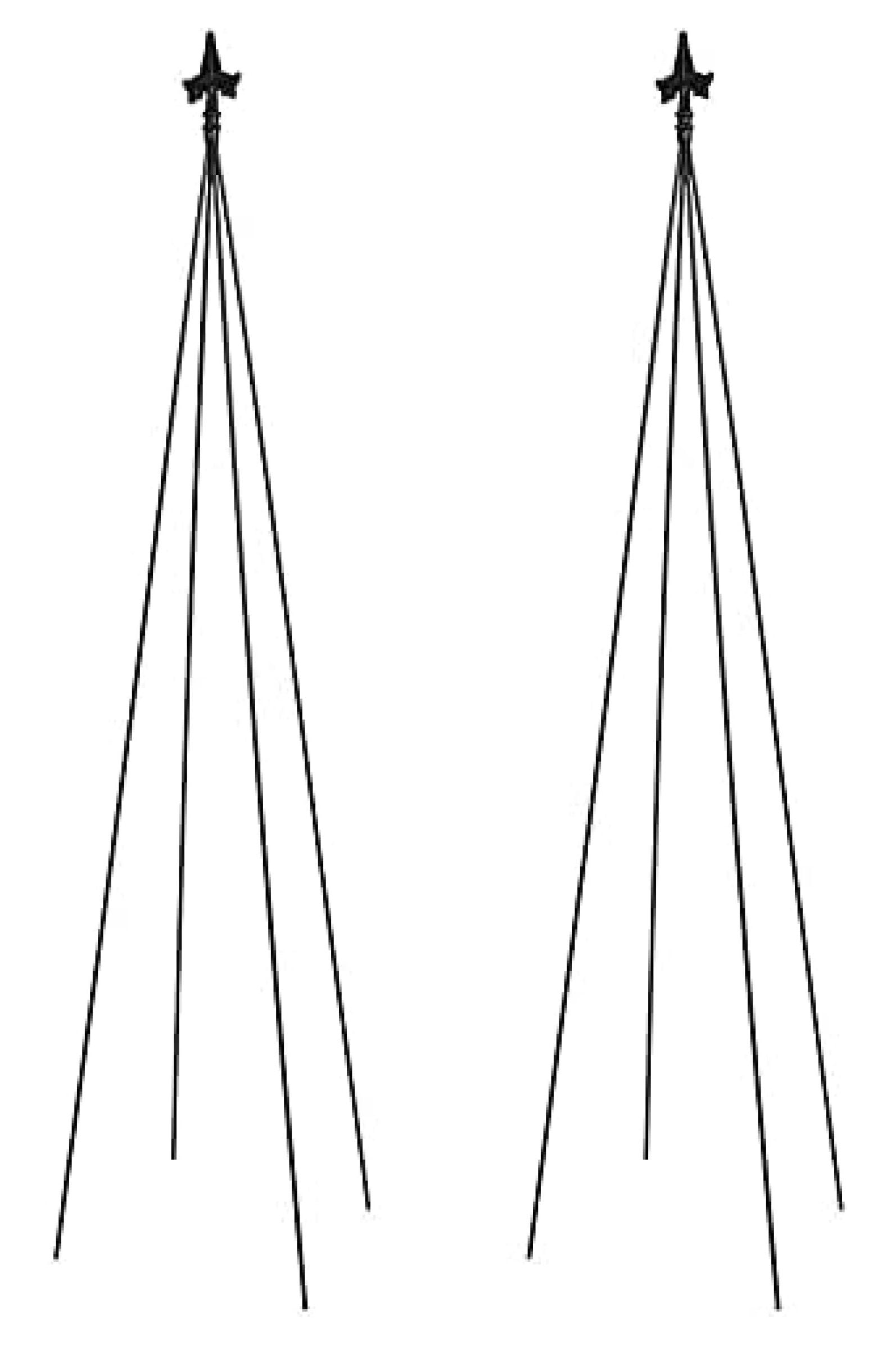 Black Wrought Iron Fleur-de-Lis Garden Trellis Set