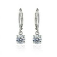 thumbnail image 1 of Designs by FMC Sterling Silver Clear 6mm Round Swarovski Crystal Dangle Earrings, Tarnish Free, 1 of 2