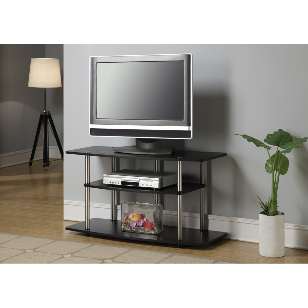 Designs2Go Small TV Stand for TVs up to 25 Black - Breighton Home