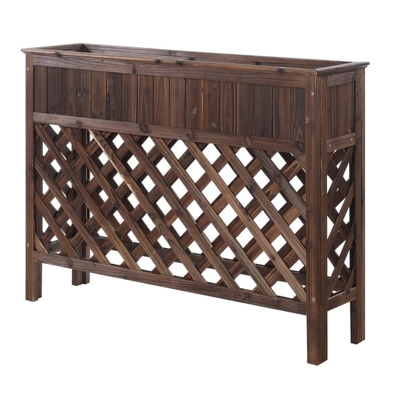 Designs2Go 48" Patio Planter in Weathered Cedar Cinnamon Wood Finish
