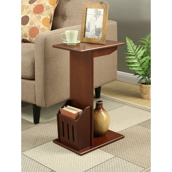 Designs2Go Abby Magazine C End Table in Espresso Mahogany Wood Finish