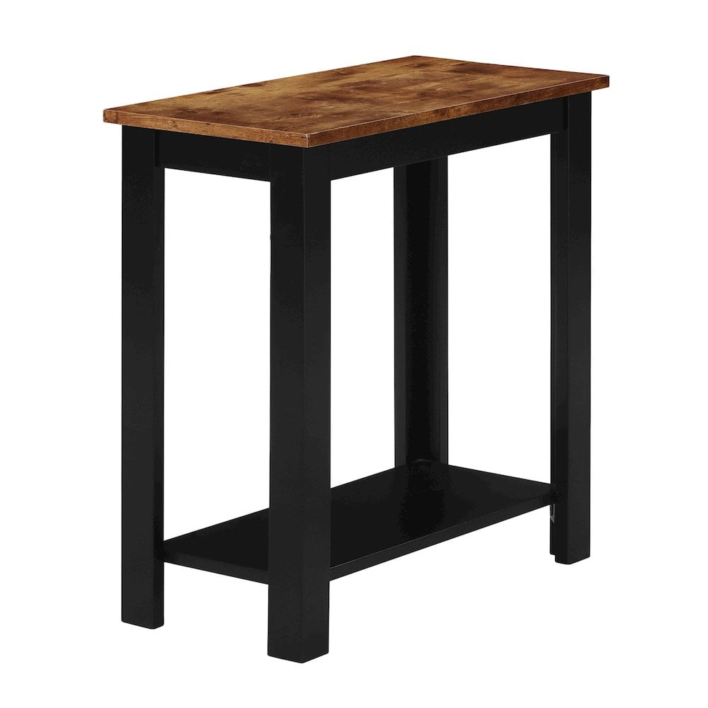 Baja Black and Barnwood Chairside End Table with Shelf