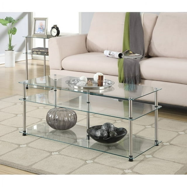 Designs2Go Classic Glass 3 Tier Coffee Table