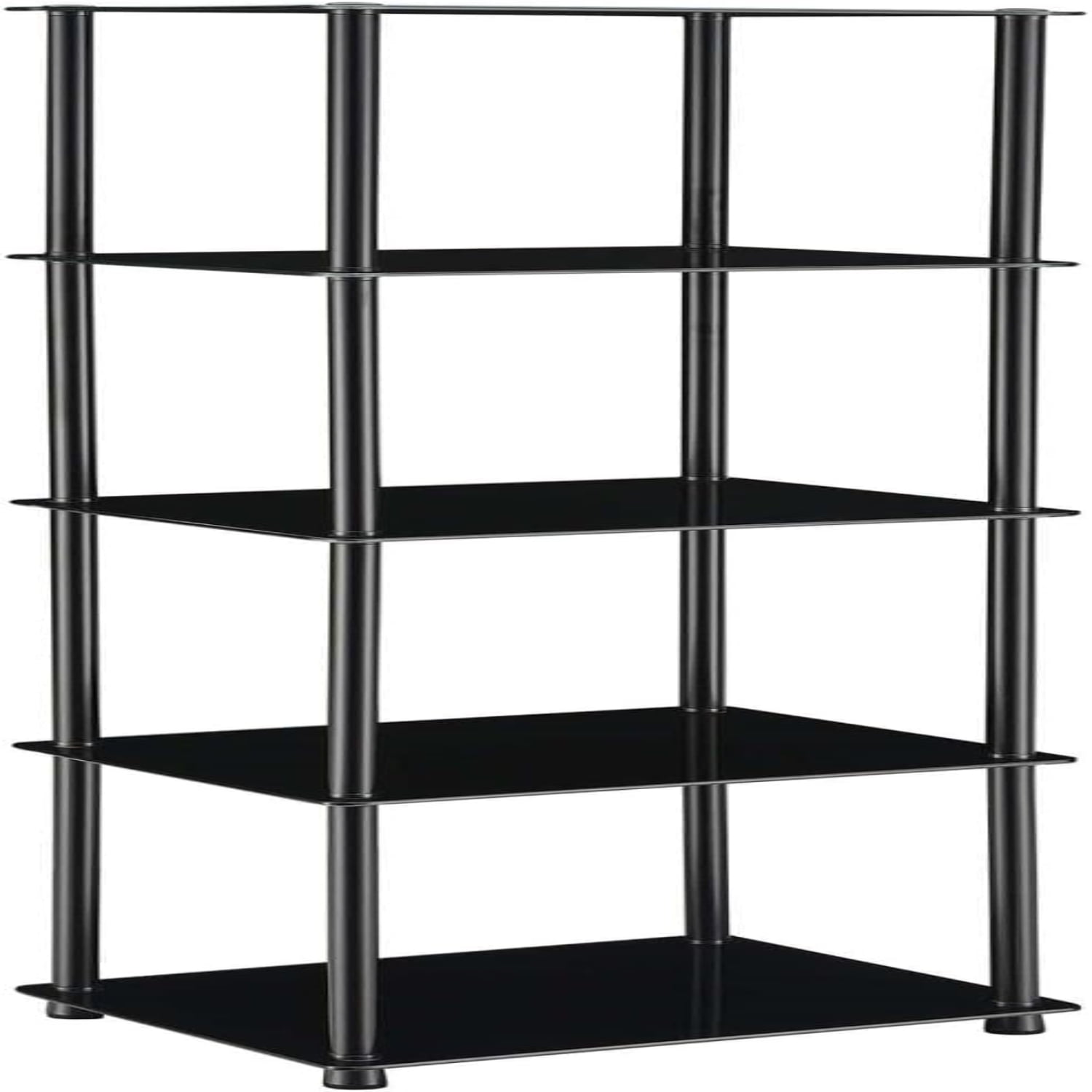 Designs2Go Classic Glass Shelves 15.75" 5Tier Glass Tower Room Décor