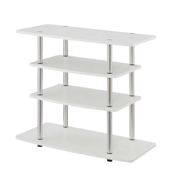 Designs2Go No Tools Highboy TV Stand, White