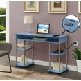 thumbnail image 1 of Adult, Designs2Go No Tools 30 in. Tall Student Desk with Charging Station and Shelves, Blue, 1 of 6