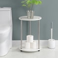 thumbnail image 1 of Convenience Concepts Designs2Go No Tools 2 Tier Round End Table, White/Chrome, 1 of 7