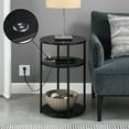 thumbnail image 1 of Convenience Concepts Designs2Go 24"x15.75" Simon 3-Tier End Table with USB Ports, Black/Black, 1 of 6