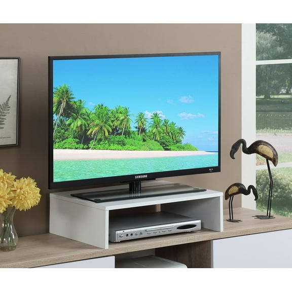 Designs2Go Small TV/Monitor Riser for TVs up to 26 Inches, White