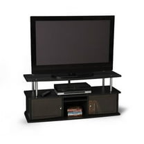 Designs2Go TV Stand with 3 Storage Cabinets and Shelf for TVs up to 55 inches, Black