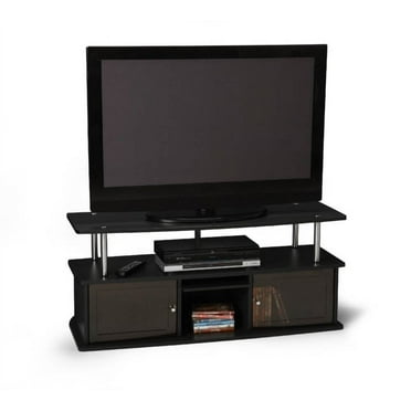 Designs2Go TV Stand with 3 Storage Cabinets and Shelf for TVs up to 55 inches, Black
