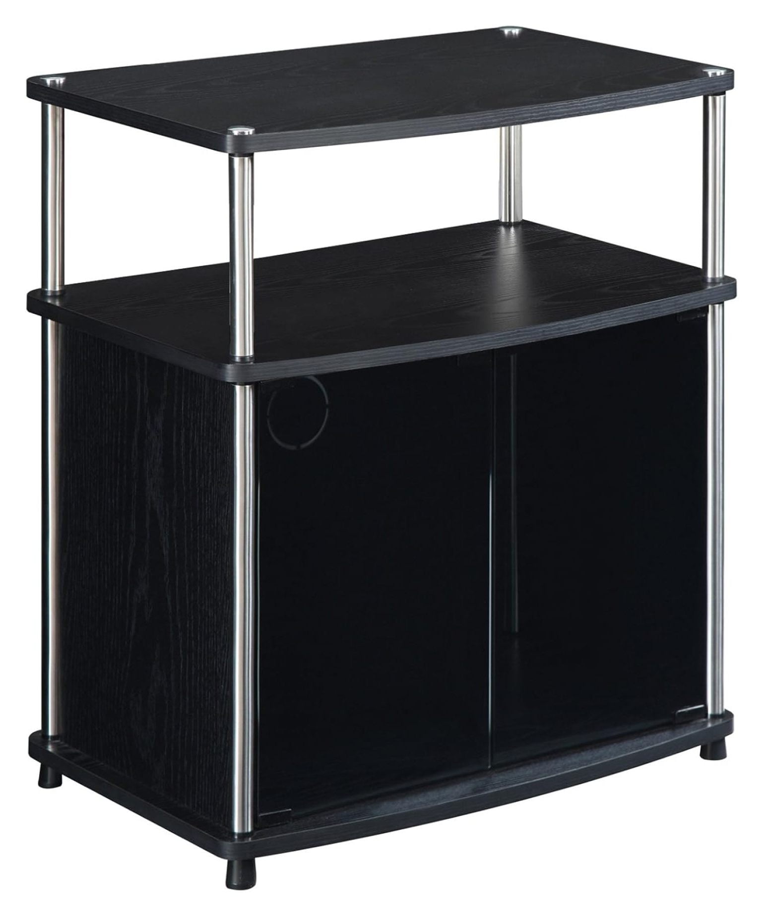 Convenience Concepts Designs2Go 24 in. Black Wood Grain Particle Board TV Stand Fits TVs Up to 25 in. with Storage Doors 151056 - The Home Depot