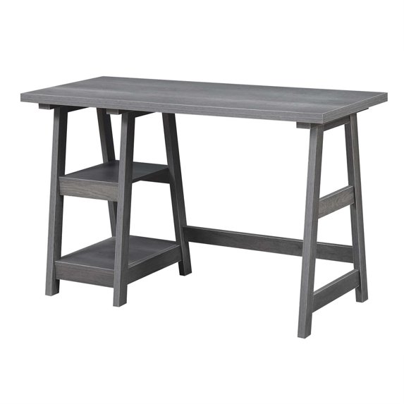 Designs2Go Trestle Desk with Shelves - Modern, Spacious, and Functional Workspace Solution by Ergode