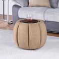 thumbnail image 1 of Convenience Concepts Designs4Comfort Daisy Storage Ottoman with Reversible Tray Lid, Tan Fabric, 1 of 9