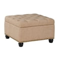 thumbnail image 1 of Designs4Comfort Herald Square Ottoman Coffee Table with Storage in Beige Fabric, 1 of 6