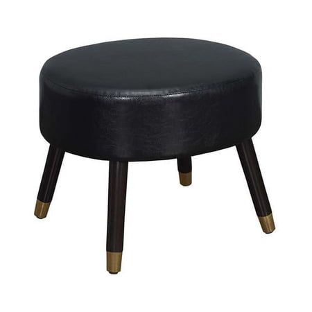 Designs4Comfort Mid Century Ottoman Stool, Black