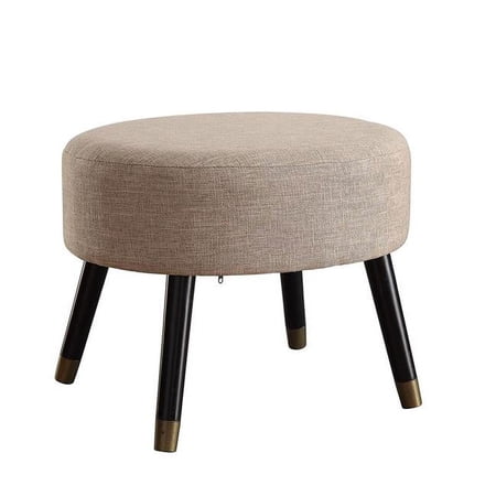 Designs4Comfort Mid Century Ottoman Stool - Tan Linen