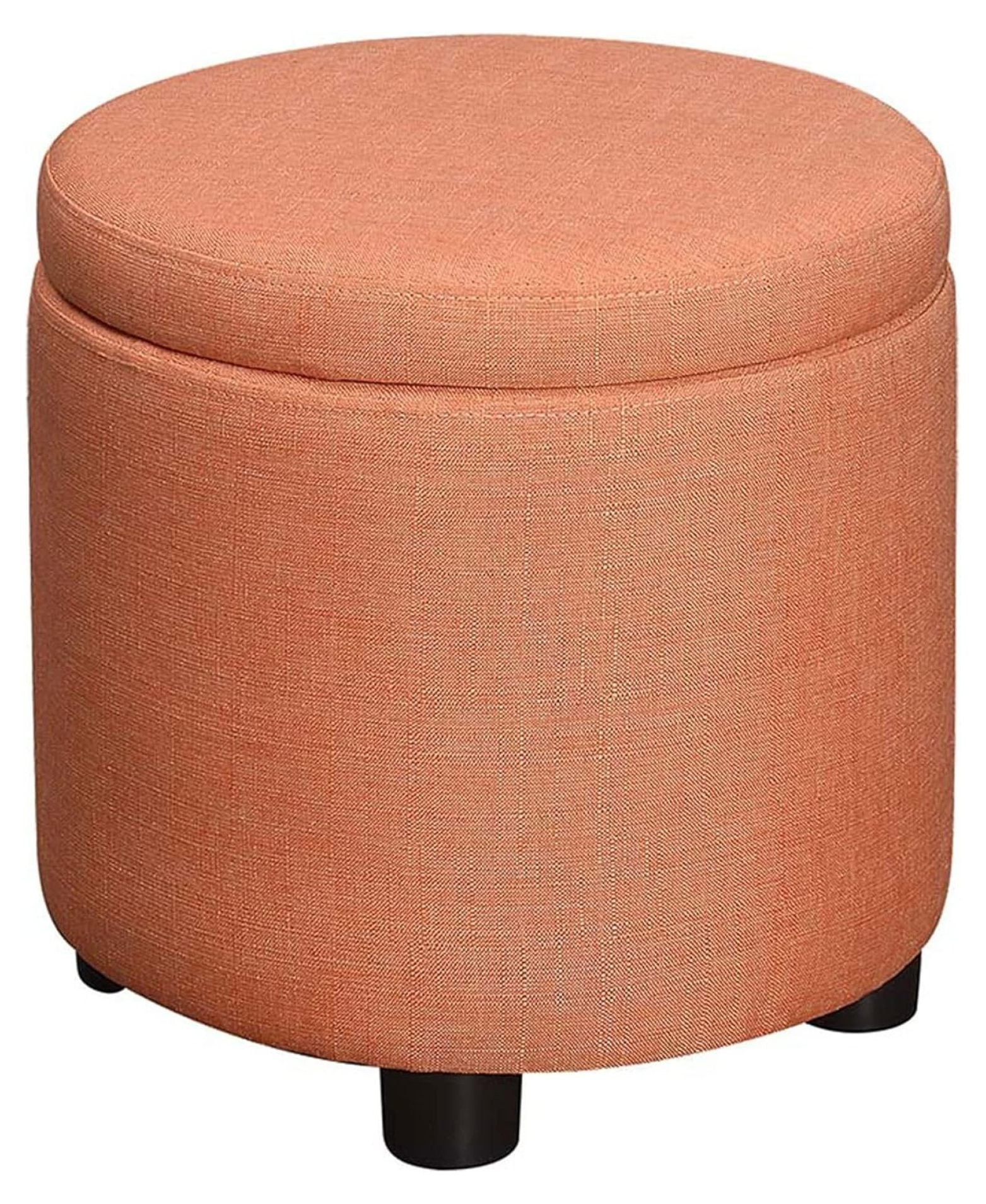 Designs4Comfort Round Accent Storage Ottoman with Reversible Tray Lid ...
