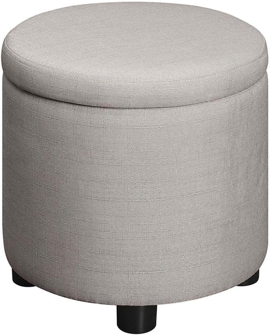 Designs4Comfort Round Accent Storage Ottoman with Reversible Tray Lid ...