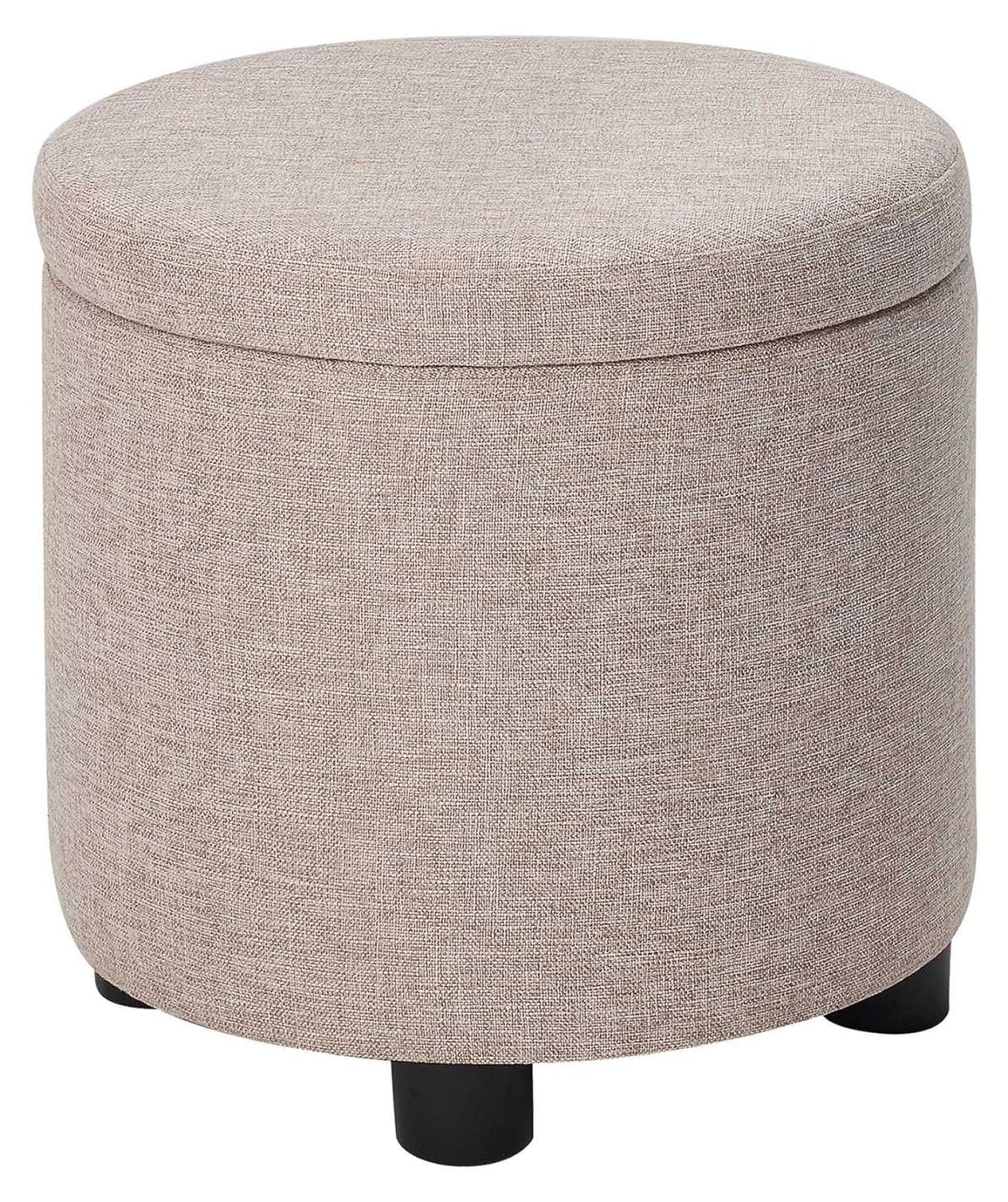 Designs4Comfort Round Accent Storage Ottoman with Reversible Tray Lid ...