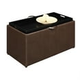 thumbnail image 1 of Designs4Comfort Sheridan Storage Bench with Reversible Tray and 2 Side Ottomans - Ample Storage and Seating, Hardwood Serving Trays, Convenient Cut-Out Handles, 1 of 4