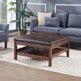 thumbnail image 1 of Designs4Comfort Silverton Coffee Table Ottoman w/Shelf in Brown Faux Leather, 1 of 6