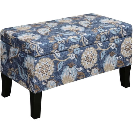 Designs4Comfort Winslow Storage Ottoman, Indigo Flora