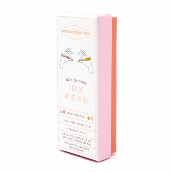 Designworks Ink 2/Set Colorblock Pen Set Rosewood/Blush