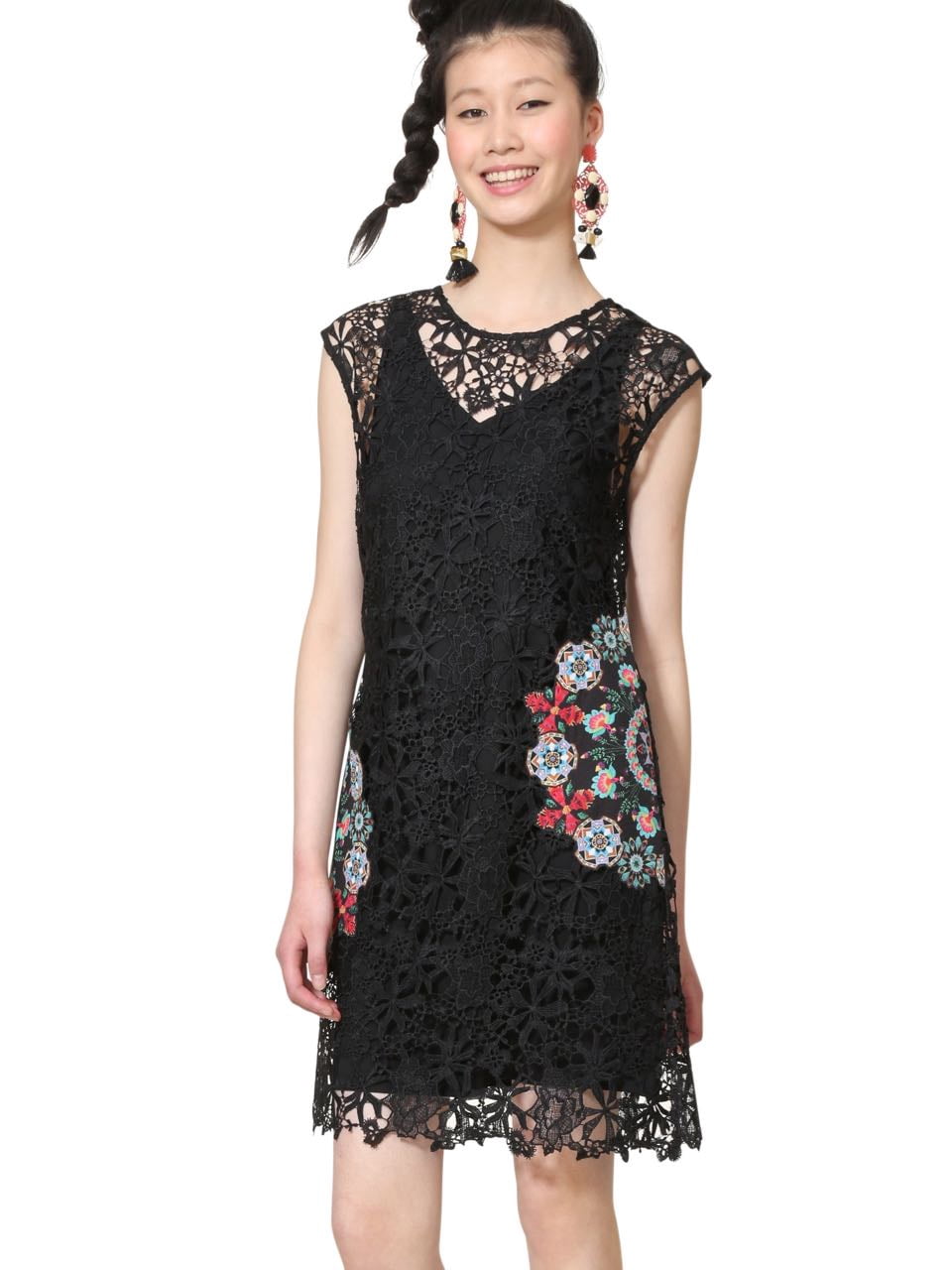 Desigual Women's Malpaso Lace Dress, Black, 38 - Walmart.com