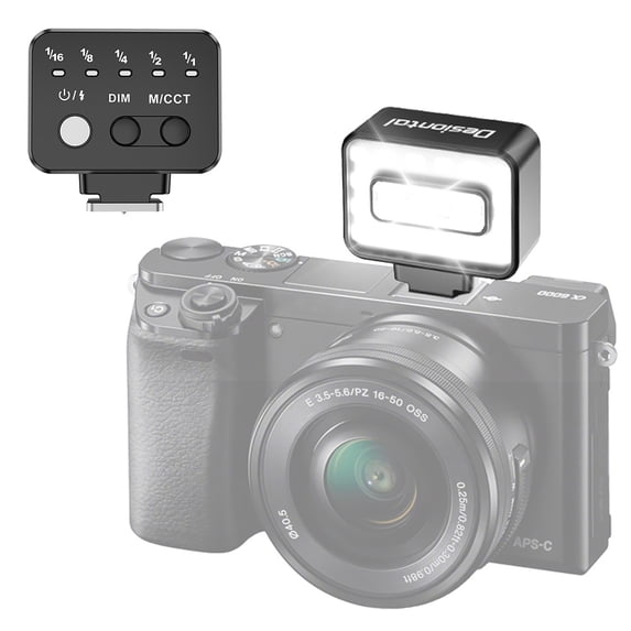 Desiontal F02/F03 Mini Camera Flash, GN8 Speedlight with 97 CRI, Type-C Rechargeable, 300mAh, 49g Ultra-Compact for Mirrorless Cameras