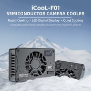 Desiontal iCooL-F01 Camera Cooler, Rapid Cooling Fan with LED Display, Quiet Operation,Compatible with Canon/Fujifilm Cameras for Live Streaming & Long Recording