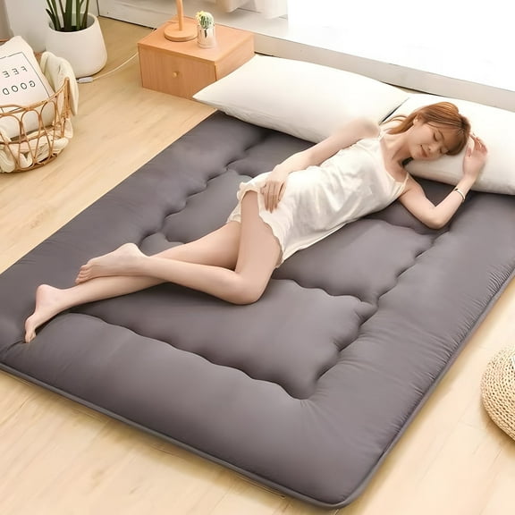 Lovote 4" Thick Floor Mattress - Japanese Futon Tatami Pad, Roll-Up Sleeping Mat for Guest/Bedroom
