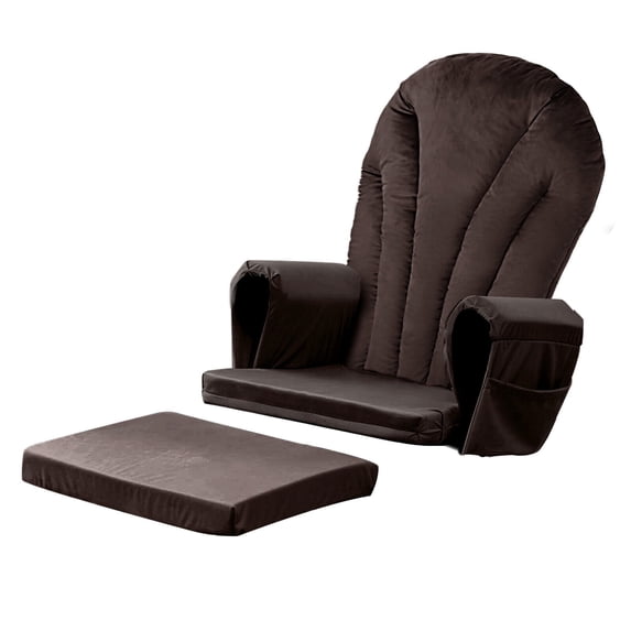 Lovote 5pcs Velvet Glider Rocking Chair Replacement Cushion Set Soft Non-Slip w Pockets