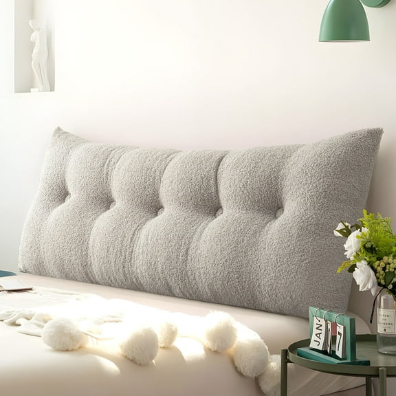 Lovote Headboard Pillow, Teddy Velvet Fabric, Bed Rest Reading Pillow, Removable & Washable Cover, Daybed Wedge Pillow for Twin Beds