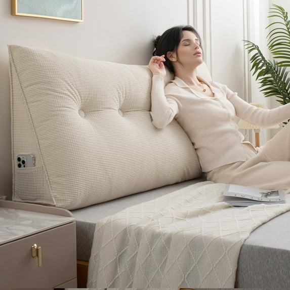 Lovote Triangle Headboard Pillow Full Filling Backrest Positioning Support Wedge Pillow
