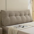 thumbnail image 1 of Lovote Triangular Headboard Pillow with Side Pockets, Bed Rest Reading Pillow, Removable & Washable Cover, Wheat Ear Velvet Texture Daybed Wedge Pillow for King Beds, 1 of 8