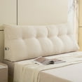 thumbnail image 1 of Lovote Triangular Headboard Pillow with Side Pockets, Bed Rest Reading Pillow, Removable & Washable Cover, Wheat Ear Velvet Texture Daybed Wedge Pillow for Twin Beds, 1 of 8