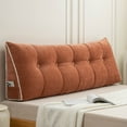 thumbnail image 1 of Lovote Triangular Headboard Pillow with Side Pockets, Chenille Fabric, Bed Rest Reading Pillow, Removable & Washable Cover, Contrasting-Color Fabric Piping, Daybed Wedge Pillow for Twin Beds, 1 of 9