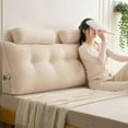 thumbnail image 1 of Lovote Triangular Headboard Pillow Teddy Velvet Removable Cover Neck Support Roll Side Pockets King, 1 of 6
