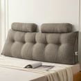 thumbnail image 1 of Desirable Life Triangular Headboard Pillow Teddy Velvet Removable Cover Neck Support Roll Side Pockets King, 1 of 6