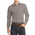 thumbnail image 1 of Desire Collection Men's Long Sleeve Classic Fit Pocket Dress Shirt Light Grey L, 1 of 2