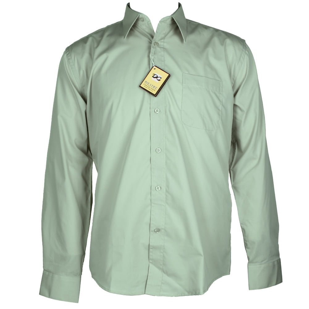 Desire Collection Men's Long Sleeve Classic Fit Pocket Dress Shirt Mint L -  Walmart.com