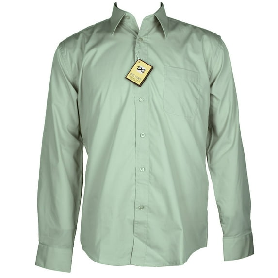 Desire Collection Men's Long Sleeve Classic Fit Pocket Dress Shirt Mint XL